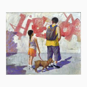 Renato Criscuolo, Graffito Rosso, 2007, Oil on Canvas