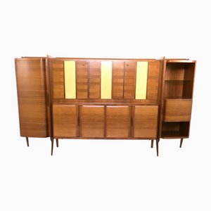 Large Wooden Cabinet with Parchment Panels by Gio Ponti, Italy