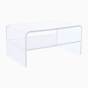 Table Basse en Verre Acrylique Transparent par Michel Dumas pour Roche Bobois, 1970s