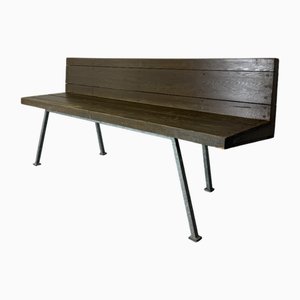 Banc Moderniste en Bois et Acier par Dom Hans van der Laan, 1965