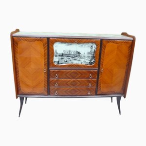 Italian Highboard Buffet with House Bar in the style of Rigamonti, 1940s