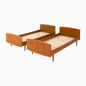 Lits en Teck Scandinave de Sannemanns Møbelfabrik, 1960s, Set de 2