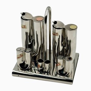 Mid-Century Stainless Steel Condiment Set from Stella, Italy, 1970s, Set of 6