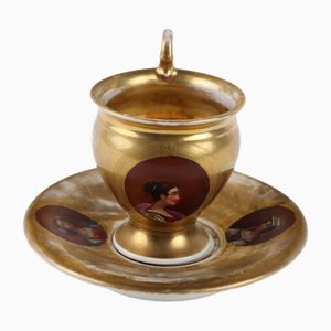 19th Century Mug and Saucer Porcelain, France