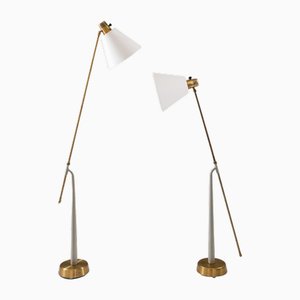 Hans Bergström zugeschriebene Mid-Century Stehlampen für Ateljé Lyktan, Schweden, 1940er, 2er Set