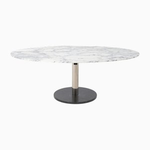 Mesa de comedor ovalada con tablero de mármol de Alfred Hendrickx para Belform, años 60