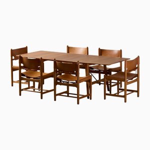 Dining Set by Børge Mogensen, 1960s, Set of 7