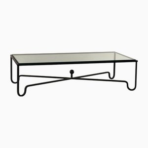 Großer Entretoise Couchtisch aus geschwärztem Eisen & Glas von Atelier Cabanel