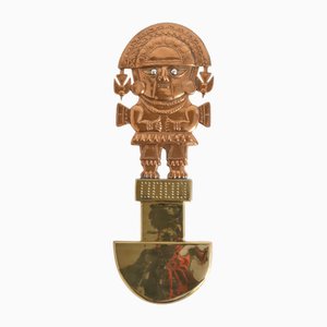 Peruanische Naylamp Messing & Kupfer Modell eines zeremoniellen Tumi Messer Wandbehangs