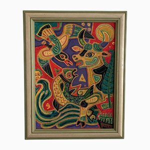 M. Debiève, Moderne Komposition, 20. Jahrhundert, Gouache