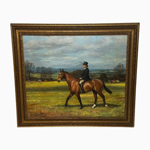 Worcestershire Huntsmen, 1972, Oil Painting, Framed