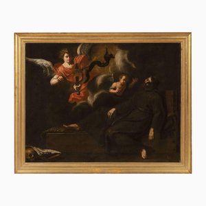 Neapolitan School Artist, Vision of Saint Francis, 17th Century, Oil on Canvas