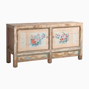 Antikes weißes Sideboard mit Originalillustrationen, 1900er