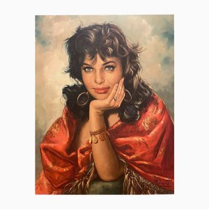 André David, Ritratto di giovane donna, Dipinto ad olio
