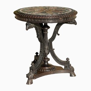 Pedestal Table with Marble Marquetry Top