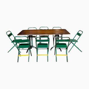 Mesa y sillas de bistró. Juego de 9