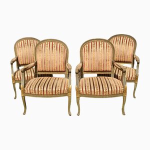 Louis XV Style Armchairs, Set of 4