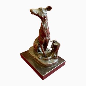 Greyhound Dog in Bronze von E. Fremiet