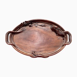 Asian Carved Wood Tray