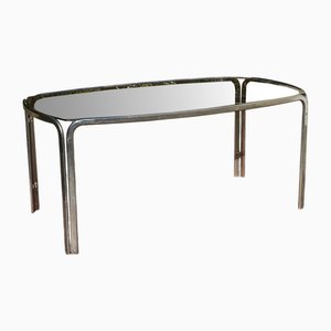 Dining Table with Smoked Glass Top, 1970s