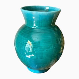 Green Glazed Earthenware Vase from Accolay