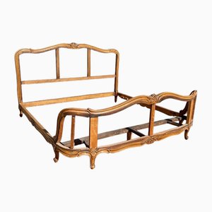 Louis XV Brown Wooden Bed
