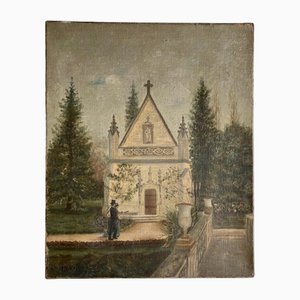 Gaston Villechanaux, Walk in a Park, Oil on Canvas, 1890s