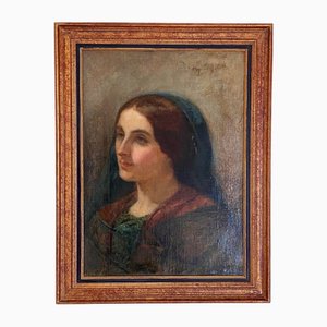Ange, Portrait of Woman, Oil on Canvas, 1800s