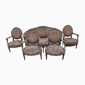 Salon Louis XVI en Bois Doré, Set de 5