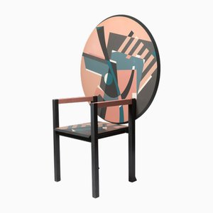 Fauteuil Zabro Trone en Bois Laqué par Alessandro Mendini, 1984