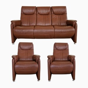 Art Deco Living Room Set with Two Armchairs, Set of 3