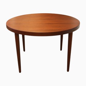 Mesa de comedor redonda de teca de Skovmand & Andersen, años 60
