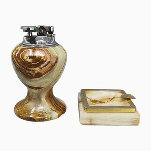 Set per fumatori in onice, Italia, anni '60, set di 2