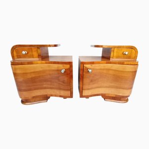 Art Deco Nachttische von Jindřich Halabala für Up Závody, 1940er, 2er Set