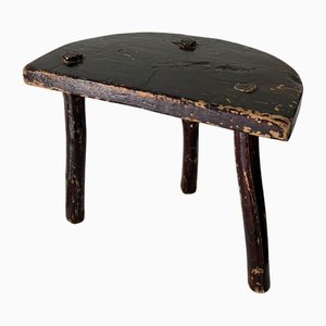 Vintage Demi Lune Side Table or Milking Stool, France, 1940