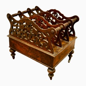 Victorian Walnut Canterbury Magazine Stand
