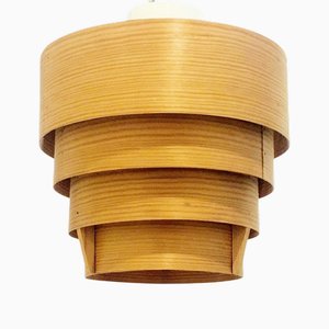 Skandinavische Mid-Century Deckenlampe aus Kiefernholz Modell T 354 von Hans-Agne Jakobsson für Ellysett Markaryd, Schweden, 1960er