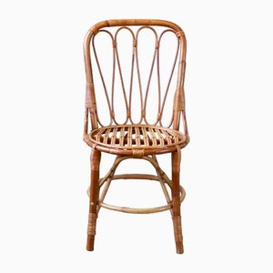 Vintage Bamboo and Wicker Chair, Italy, 1960s
