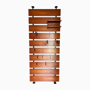 Teak Floor-to-Ceiling Wall Coat Rack, 1960s