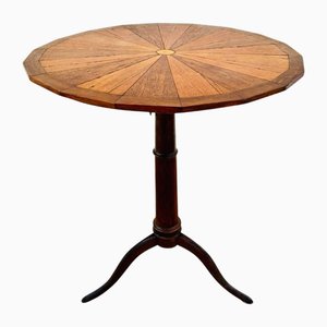 Early 20th Century French Rotating Round Side Table in Walnut, 1940s