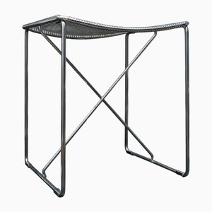 Vintage X-Line Stool in Chrome Perforated Sheet Metal by Nils Jørgen Haugesen for Hybodan, 1970s