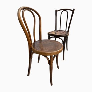 Bistrostühle aus Holz, Frankreich, 1920er, 2er Set