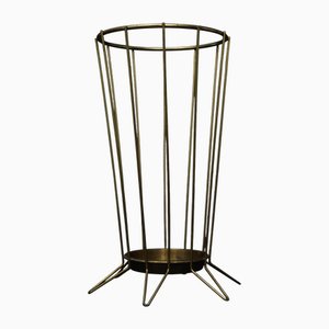 Brass Umbrella Stand with Loop Feet in the style of String, 1950s