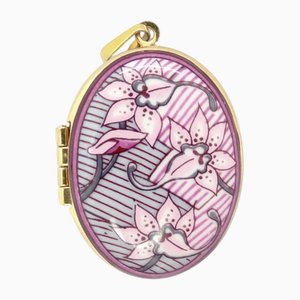 19th Century Reliquary Pendant in Enamel & Gold Plating by Michaela Frey, Austria, 1950s