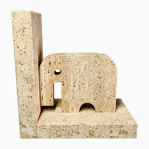 Travertine Book End by Enzo Mari for Fratelli Mannelli