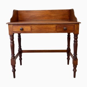 Table Console ou Lavabo Vintage en Acajou Foncé avec Tiroirs