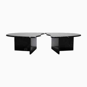 Table Basse en Marbre Marquina Noir, Italie, 1970s