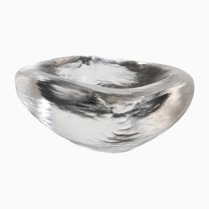 Swedish Centerpiece in Heavy Transparent Glass from Orrefors, 1960s