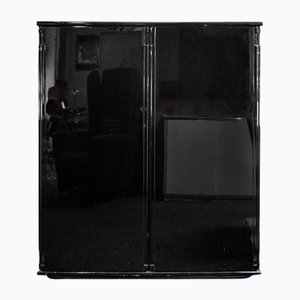 Vintage Italian Black Wardrobe by Gianfranco Frattini for Molteni, 1970s