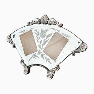 Art Deco Mirrored Silver Double Frame, France, 1930s